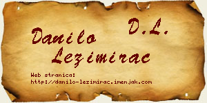Danilo Ležimirac vizit kartica